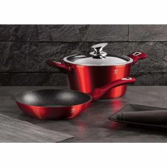 Berlingerhaus Komplet posode z marmorno površino, 3 kosi, Burgundy Metallic Line