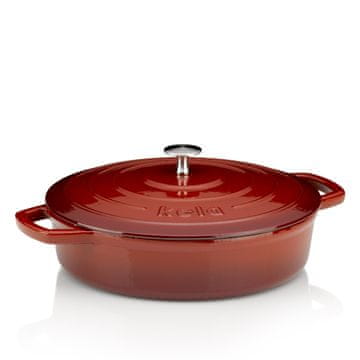 Kela Litoželezna ponev s pokrovom CALIDO 28 cm rdeča KL-11938