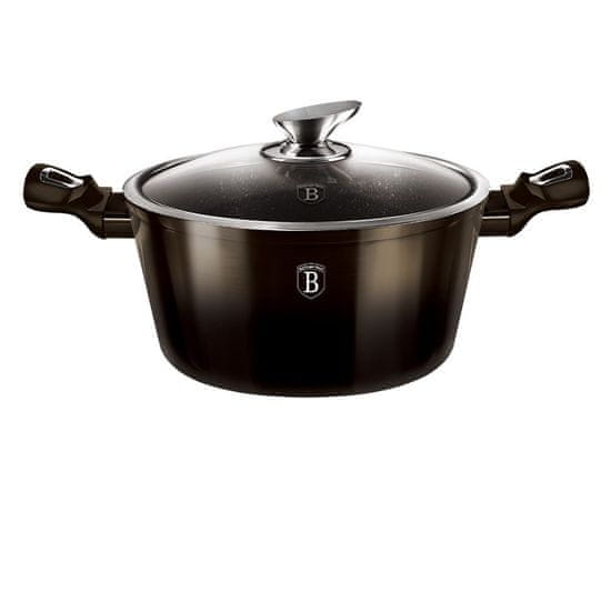 Berlingerhaus Pekač z marmornato površino 24 cm Shiny Black Collection 2 pokrova BH-6605
