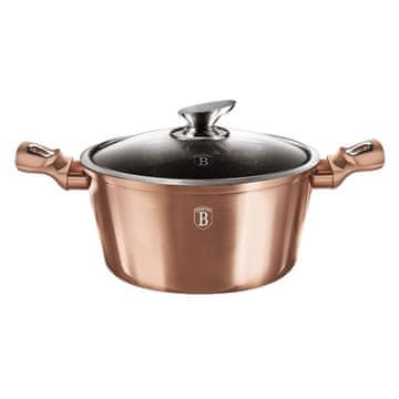 Berlingerhaus Kozarec z marmornato površino in pokrovom 30 cm Rosegold Metallic Line BH-6194
