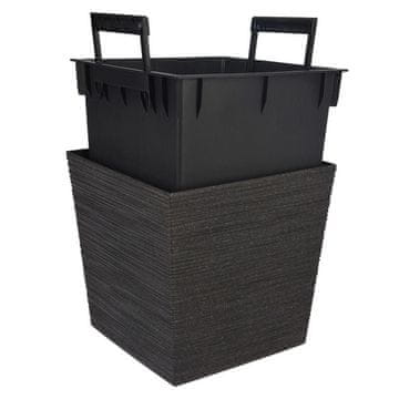 ProGarden Cvetlični lonec z ovijalnim kvadratom 24 cm črn KO-Y89300420