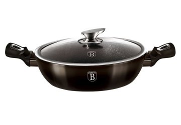 Berlingerhaus Globoka ponev s pokrovom 28 cm Shiny Black Collection BH-6609