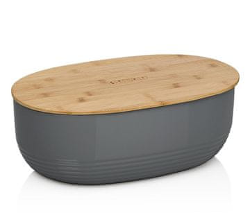 Kela Posoda za kruh NAMUR plastika / les antracit KL-12063