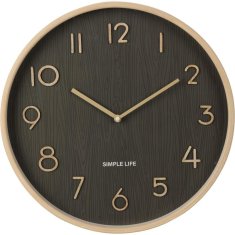 SEGNALE Stenska ura, 38 cm, motiv temnega lesa