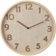 SEGNALE Stenska ura 38 cm, motiv svetlega lesa