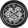 Home&Styling Stenska ura z odprtim mehanizmom 35 cm srebrna KO-KL5000130