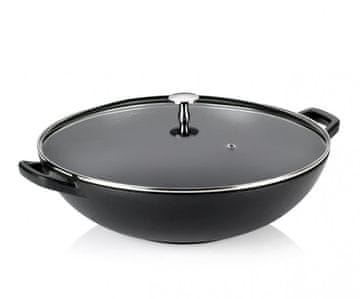 Kela Litoželezni vok s pokrovom CALIDO 36 cm črn KL-12475