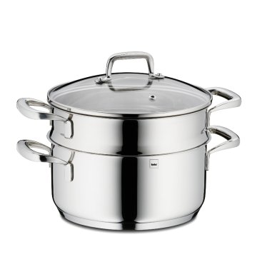 Kela Lonec za kuhanje v pari s pokrovom iz nerjavečega jekla 18/10 FLAVORIA 20 cm komplet 3 KL-10190