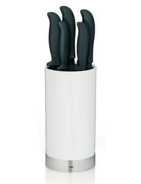 Kela Komplet kuhinjskih nožev 5 kosov v stojalu ACIDA bela KL-11286