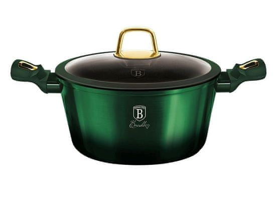 Berlingerhaus Posoda s pokrovom in površino iz titana 24 cm Emerald Collection BH-6058levo