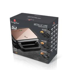 Berlingerhaus Aparat za pripravo sendvičev in vafljev z neprijemljivo površino 3v1 Rosegold Metallic Line BH-9453