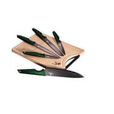 Berlingerhaus Komplet nožev + deska za rezanje 6 kosov Emerald Collection BH-2706