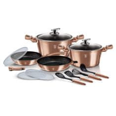 Berlingerhaus Komplet posod z marmornato površino 13 kosov Rosegold Metallic Line BH-7058