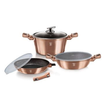 Berlingerhaus Komplet posod z marmornato površino 6 kosov Rosegold Metallic Line BH-7051