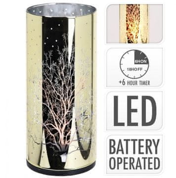 HOMESTYLING Dekorativni stekleni valj z LED-svetilkami, 7 x 15 cm