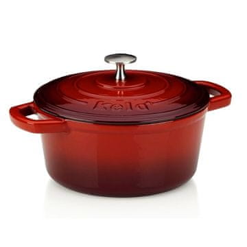 Kela Litoželezna pekač s pokrovom CALIDO 21 cm, rdeča
