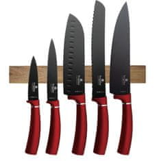 Berlingerhaus Komplet nožev z magnetnim držalom 6 kosov Burgundy Metallic Line BH-2886