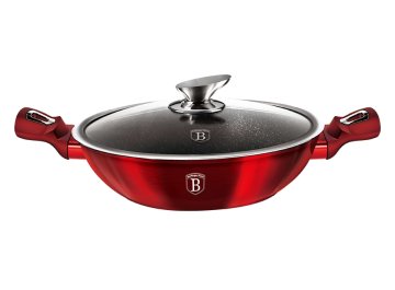 Berlingerhaus Wok s pokrovom 30 cm Burgundija Metallic Line BH-7110