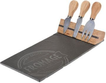 EXCELLENT Servirna deska za sire iz skrilavca komplet 4 kosov KO-210000170