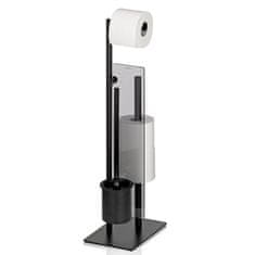 Kela WC komplet STYLE z držalom za rezervni zvitek črn 26x18x71cm KL-22499