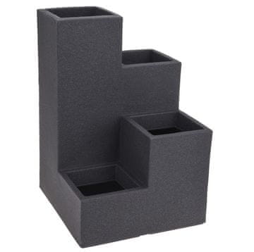 ProGarden Cvetlični lonec v obliki stopnišča 4 luknje sive barve KO-Y54197190