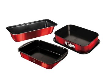 Berlingerhaus Komplet pekačev s titanovo površino 3 kosi Burgundija Metallic Line BH-7632