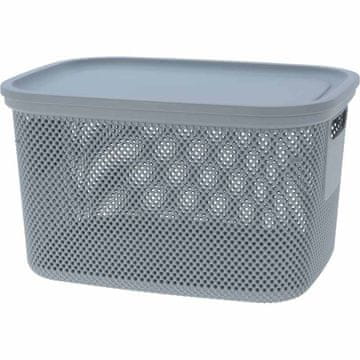 Excellent Houseware Koš za shranjevanje s pokrovom, 18 l, siva