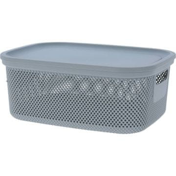 Excellent Houseware Koš za shranjevanje s pokrovom, 12 l, siv