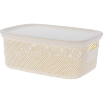 Excellent Houseware Koš za shranjevanje s pokrovom, 12 l, bež