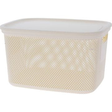 Excellent Houseware Koš za shranjevanje s pokrovom, 18 l, bež