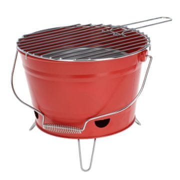 BBQ Prenosni žar na oglje 27 cm rdeč KO-Y64950470