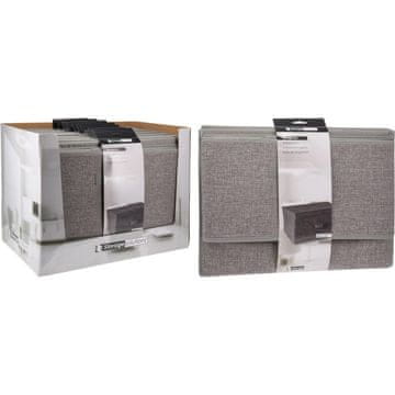 HOMESTYLING Shranjevalna škatla s pokrovom 44 x 33 x 22 cm, iz sive tkanine
