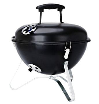 ProGarden Prenosni žar na oglje s pokrovom 37 cm črn KO-C83000390