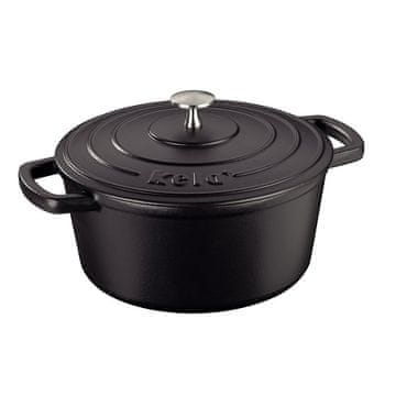 Kela Litoželezna pekač s pokrovom CALIDO 24 cm, črna