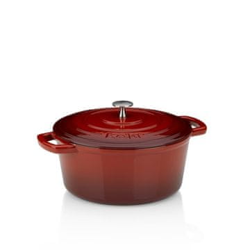 Kela Litoželezna pekač s pokrovom CALIDO 26 cm, rdeča