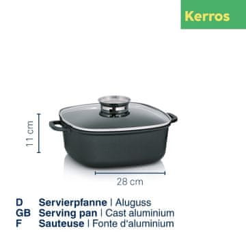 Kela Kvadratna pekač z aromatičnim pokrovom, 28 cm, KERROS