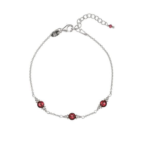 Srebrna zapestnica z granatnimi kroglicami AL4899-Argento-Granato