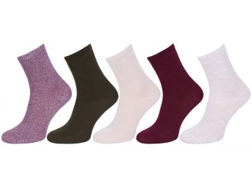 sarcia.eu Bež-bordo visoke nogavice 37-42 - 5 parov