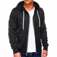 OMBRE Hoodie jopa na zadrgo v črni barvi, S