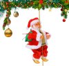 Plezajoči Božiček, pleza gor in dol, igra glasbo in oddaja zvoke, inovavtivni novolentni okraski, baterijsko napajanje, idealen božični okras za smrečico, kamin ali stopnišče, SantaStar