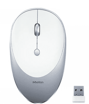 Meetion R600 - Tiha brezžična miška, bela siva