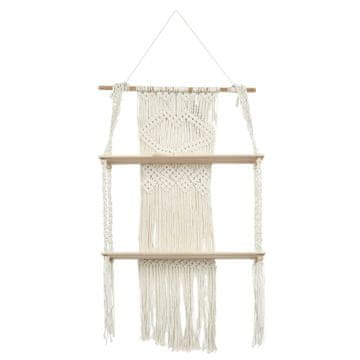shumee Boho polica, velik bež makrame