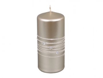 eoshop Sveča CIRKON VALJ Božič kovinsko sijoče d6x13cm