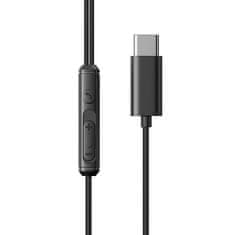Joyroom Joyroom žične slušalke v ušesih JR-EC07, Type-C (črne)