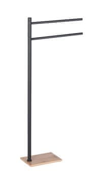 Gedy Stojalo za brisače TRILLY BAMBOOM, mat črna in bambus