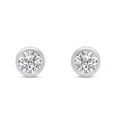 Brilio Silver Moderni komplet srebrnega nakita s cirkoni SET220W (uhani, ogrlica)