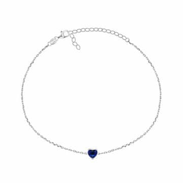 Brilio Silver Minimalistična srebrna zapestnica Blue Heart BRC30WB