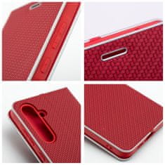 OEM LUNA Book Carbon torbica za SAMSUNG S21 FE rdeča