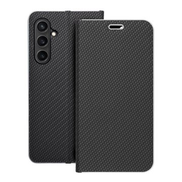 OEM LUNA Book Carbon torbica za SAMSUNG S23 FE, črna