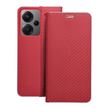 OEM LUNA Book Carbon torbica za XIAOMI Redmi Note 13 Pro Plus 5G rdeča